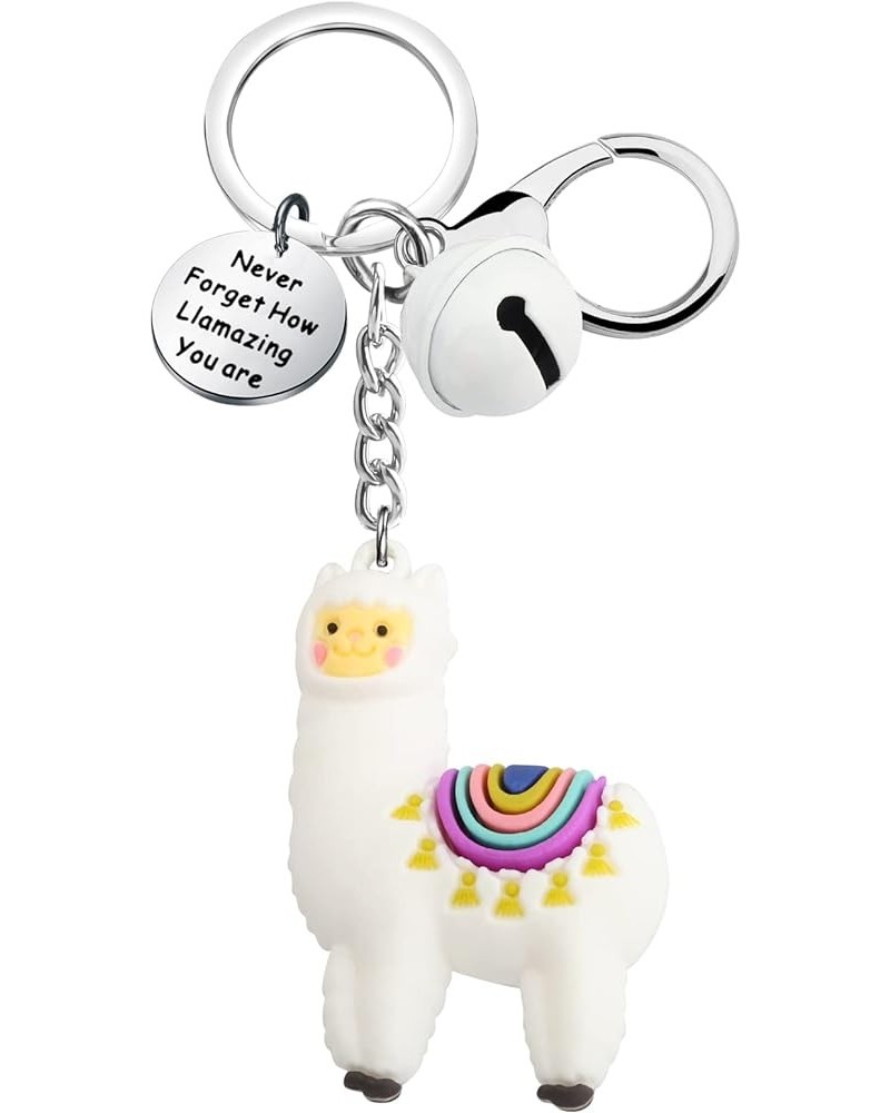 Llama Gift Never Forget How Llamazing You are Keychain For Llama Lovers Alpaca Gift Friend Inspirational Gifts White Llama Kc...