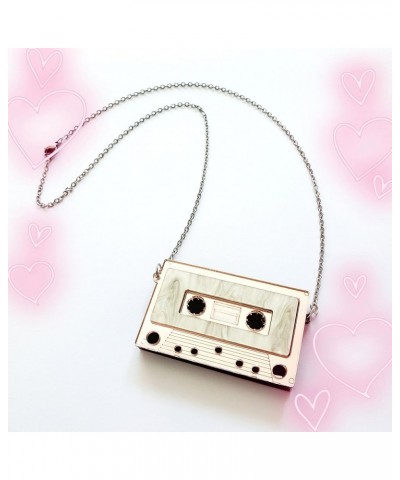 Womens Mens Retro 1980s Music Cassette Music Tape Pendant Vintage Style Costume Novelty Chain Necklace Gold $8.09 Necklaces