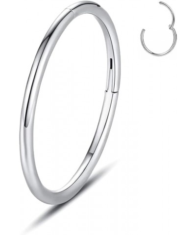 G23 Implant Grade Titanium Hinged Nose Rings Hoop, 16G 18G 20G Diameter 8mm/10mm Titanium Segment Nose Rings,Lip Septum Ring，...