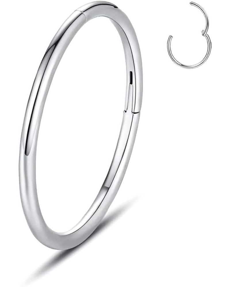 G23 Implant Grade Titanium Hinged Nose Rings Hoop, 16G 18G 20G Diameter 8mm/10mm Titanium Segment Nose Rings,Lip Septum Ring，...