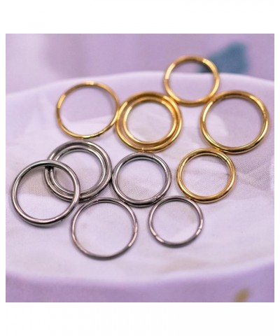 G23 Implant Grade Titanium Hinged Nose Rings Hoop, 16G 18G 20G Diameter 8mm/10mm Titanium Segment Nose Rings,Lip Septum Ring，...