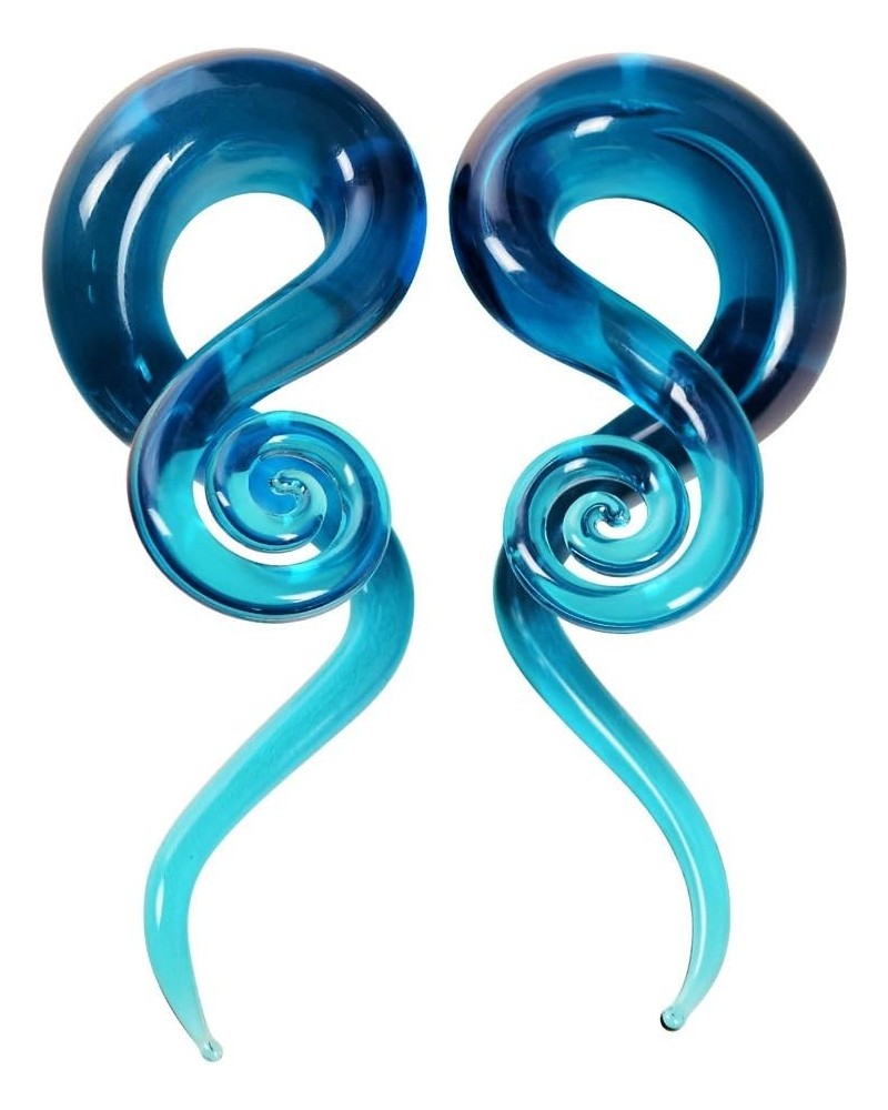 Ear Stretching Glass Spiral Tapers Gauges 4g-9/16 inch Blue, Glow in The Dark, Purple, Green, Red blue, pair of 00g(10mm) $8....