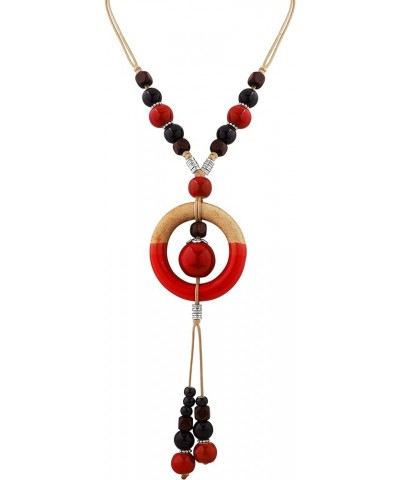 Boho Hippie Ethnic Ceramic Beads Strand Y Necklace Bohemian Jewelry Gift for Women 2B $6.75 Necklaces