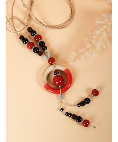 Boho Hippie Ethnic Ceramic Beads Strand Y Necklace Bohemian Jewelry Gift for Women 2B $6.75 Necklaces