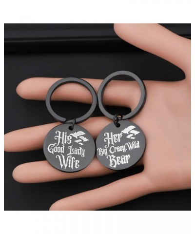 Nadja and Laszlo Gift His Good Lady Wife Her Big Crazy Wild Bear Keychain Couple Keychain Valentine's Day Gift Crazy Wild Bea...