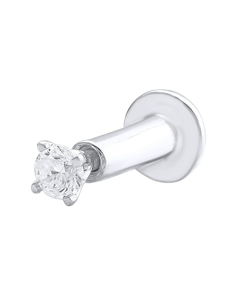 0.03 to 0.14 Carat 4-Prong Solitaire Diamond Nose Pin Stud in 18K Gold (SI1-SI2 Clarity) White Gold 0.14 carats $44.80 Body J...