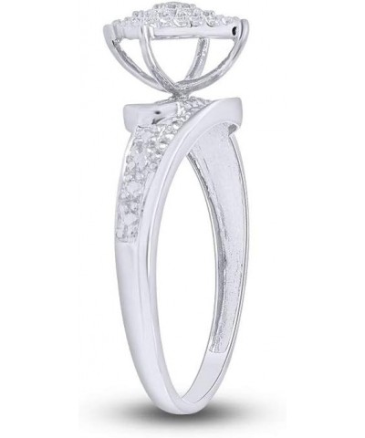 Jewel Zone US White Natural Diamond Cluster Ring in 14k Gold Over Sterling Silver white-gold-plated-silver $31.61 Rings