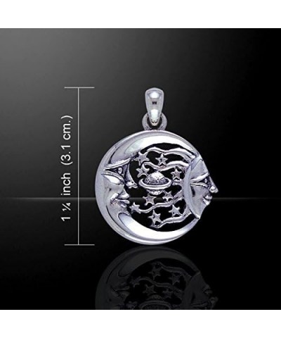 Moon Sun Stars Celestial Planet Sterling Silver Pendant Necklace 18 $25.60 Necklaces