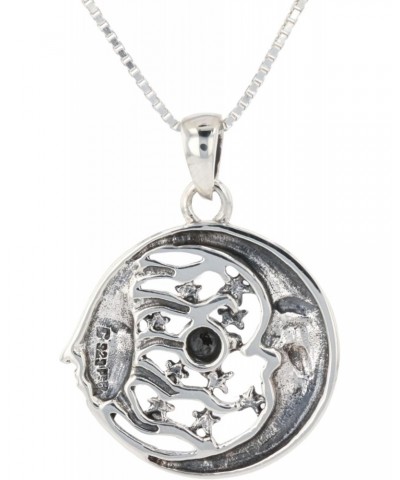 Moon Sun Stars Celestial Planet Sterling Silver Pendant Necklace 18 $25.60 Necklaces