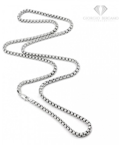 925 Sterling Silver Italian 1.5mm - 3.5mm Round Box Chain, Solid Rolo Link Rhodium Necklace or Bracelet 3.5mm $32.39 Bracelets