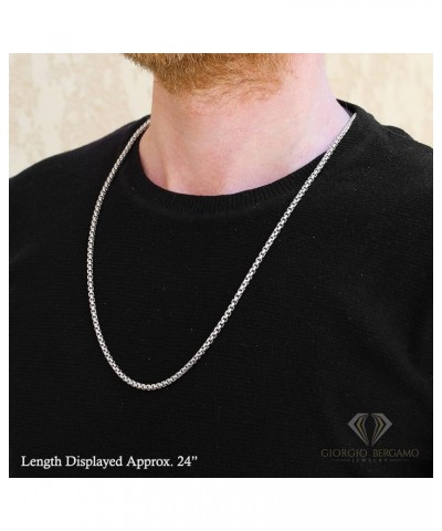 925 Sterling Silver Italian 1.5mm - 3.5mm Round Box Chain, Solid Rolo Link Rhodium Necklace or Bracelet 3.5mm $32.39 Bracelets