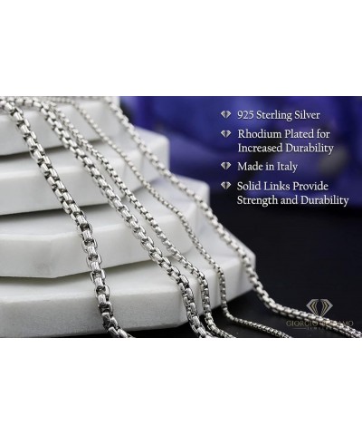 925 Sterling Silver Italian 1.5mm - 3.5mm Round Box Chain, Solid Rolo Link Rhodium Necklace or Bracelet 3.5mm $32.39 Bracelets