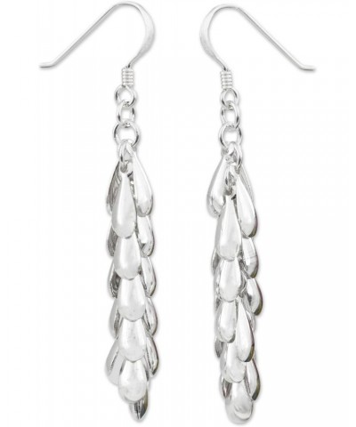 Artisan Handmade .925 Sterling Silver Cluster Earrings Waterfall Dangle Thailand 'Heavenly Dewdrops' $21.98 Earrings