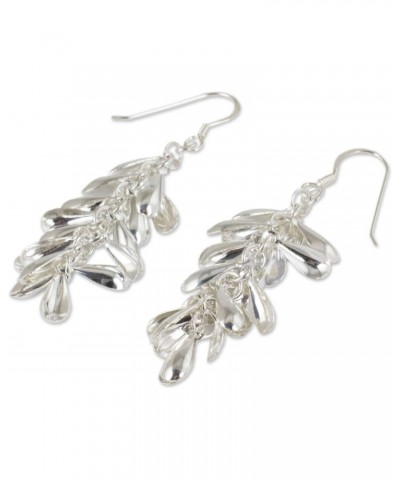 Artisan Handmade .925 Sterling Silver Cluster Earrings Waterfall Dangle Thailand 'Heavenly Dewdrops' $21.98 Earrings