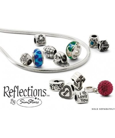 Reflections Sterling Silver Black Leather Lobster Clasp Bead Bracelet 8.5 Inch $18.19 Bracelets