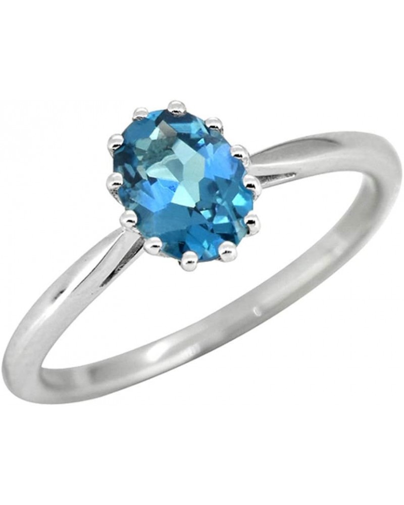 1.05 ct. t.w. London Blue Topaz Solitaire Ring in 925 Sterling Silver Jewelry $20.64 Rings