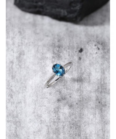 1.05 ct. t.w. London Blue Topaz Solitaire Ring in 925 Sterling Silver Jewelry $20.64 Rings