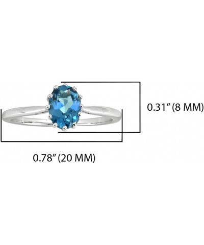 1.05 ct. t.w. London Blue Topaz Solitaire Ring in 925 Sterling Silver Jewelry $20.64 Rings