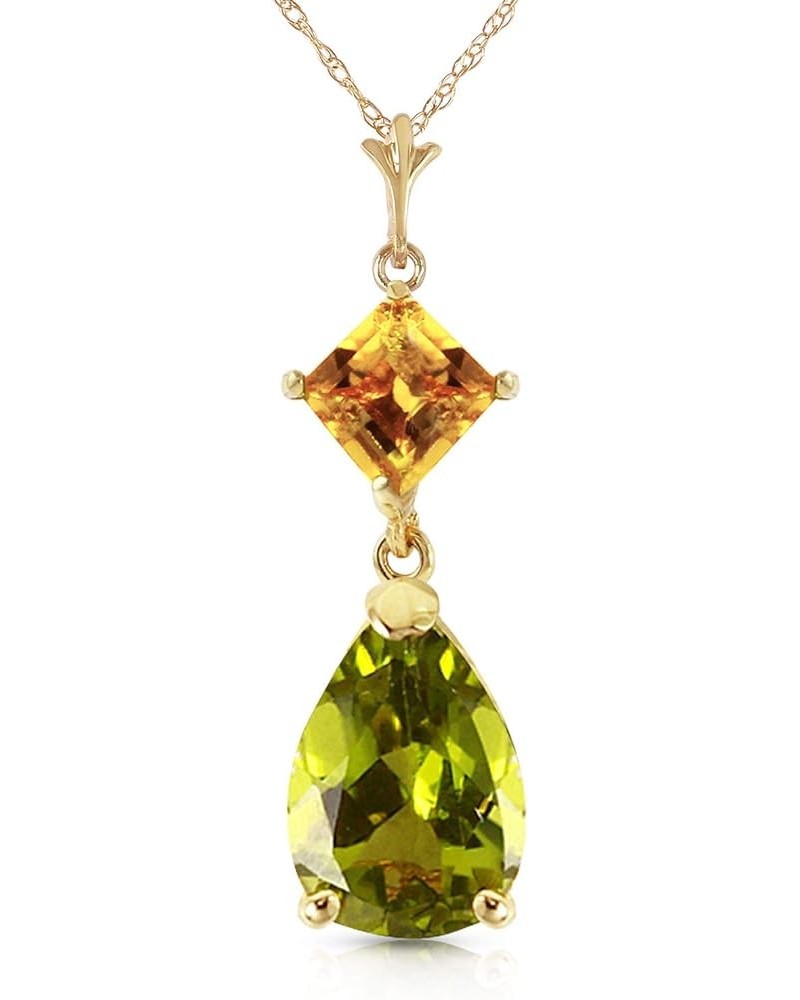 14k Yellow, White, Rose Gold Natural Citrine and Peridot Drop Pendant Necklace Yellow Gold 16.0 Inches $99.72 Necklaces