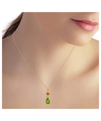 14k Yellow, White, Rose Gold Natural Citrine and Peridot Drop Pendant Necklace Yellow Gold 16.0 Inches $99.72 Necklaces