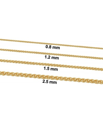 14k Yellow or White Gold Filled Round Wheat Chain Pendant Necklace (0.8 mm, 1.2 mm, 1.5 mm or 2.5 mm) 24 inch 1.2 mm - wide Y...