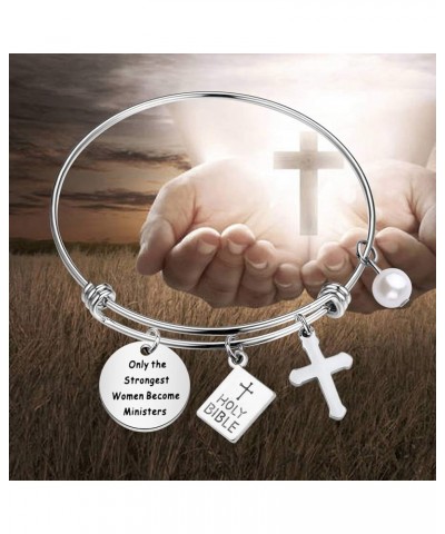 Female Ordained Minister Gift Pastor Appreciation Gift Only The Strongest Women Become Ministers Bracelet Religious Gift silv...