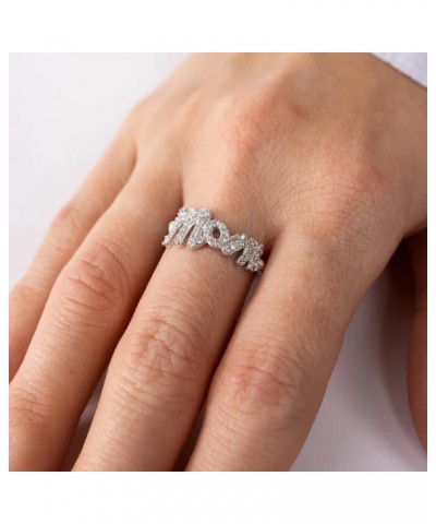 Sterling Silver Ladies MOM Ring w/Cubic Zirconia Stones $12.50 Rings