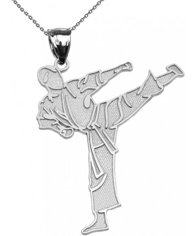 Sports Charms Fine Sterling Silver Karate Martial Arts Pendant Necklace 20.0 Inches $15.68 Necklaces