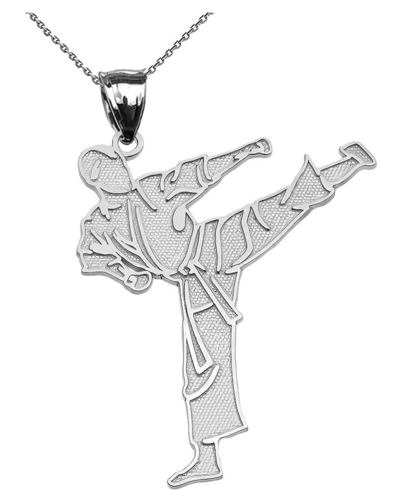 Sports Charms Fine Sterling Silver Karate Martial Arts Pendant Necklace 20.0 Inches $15.68 Necklaces