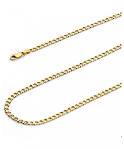 14K Solid Gold Square Cuban Link Curb Chains (Select Options) 18 Inches Yellow Gold $369.39 Necklaces