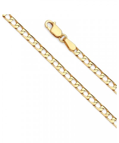 14K Solid Gold Square Cuban Link Curb Chains (Select Options) 18 Inches Yellow Gold $369.39 Necklaces