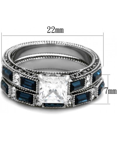 His and Her 3 Piece Stainless Steel Antique and Brush Metal Wedding Engagement Ring Set Size Women's 10 Men's 13 $15.94 Sets