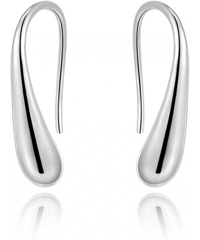 Teardrop Earrings for Women Fashion Water Drop Raindrop Dangle Hook Stainless Steel Silver Plated Hoop Earring Creative 925 S...