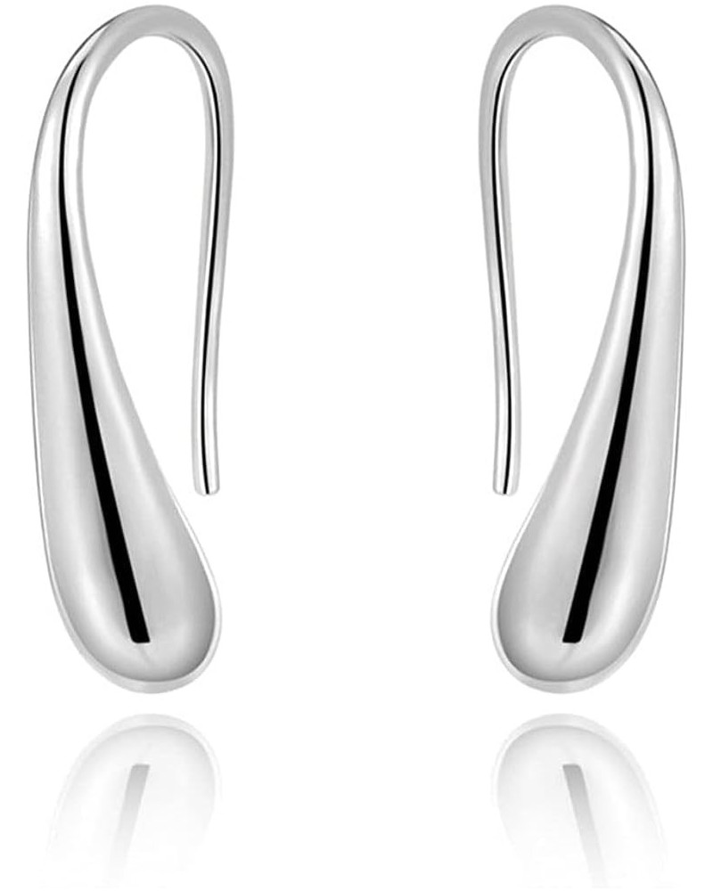 Teardrop Earrings for Women Fashion Water Drop Raindrop Dangle Hook Stainless Steel Silver Plated Hoop Earring Creative 925 S...