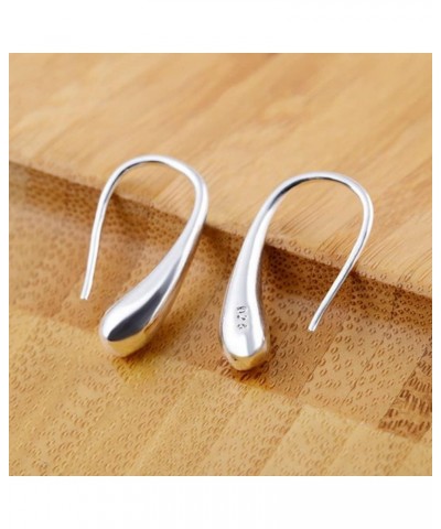 Teardrop Earrings for Women Fashion Water Drop Raindrop Dangle Hook Stainless Steel Silver Plated Hoop Earring Creative 925 S...