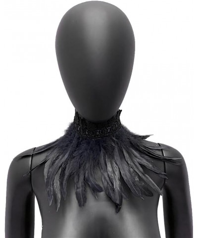 Feather Choker Gothic Feather Choker for Halloween Feather Scarf Choker for Halloween Cosplay Costume Accessories Type 1 $7.2...