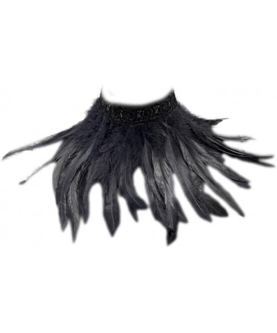 Feather Choker Gothic Feather Choker for Halloween Feather Scarf Choker for Halloween Cosplay Costume Accessories Type 1 $7.2...