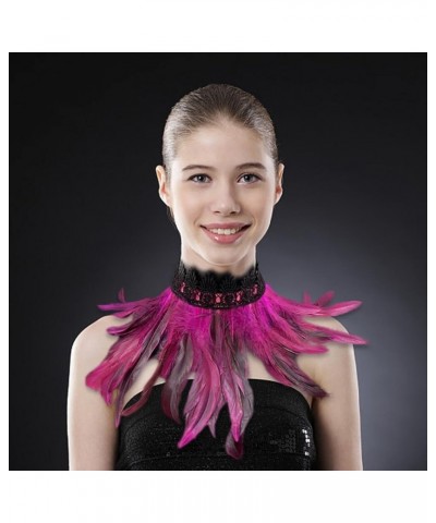 Feather Choker Gothic Feather Choker for Halloween Feather Scarf Choker for Halloween Cosplay Costume Accessories Type 1 $7.2...