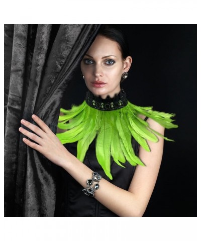 Feather Choker Gothic Feather Choker for Halloween Feather Scarf Choker for Halloween Cosplay Costume Accessories Type 1 $7.2...