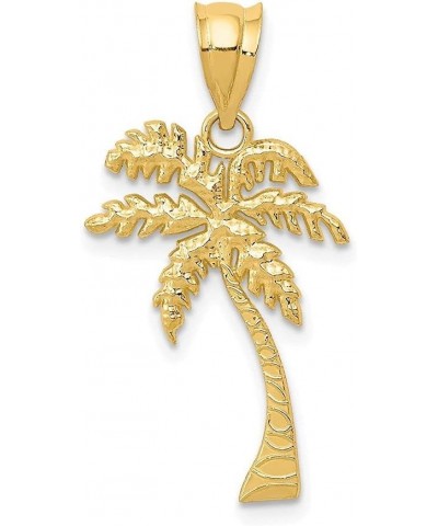 14k Yellow Gold Mini Palm Tree Pendant (L- 26.5 mm, W- 13.5 mm) Gift for Women $51.75 Pendants