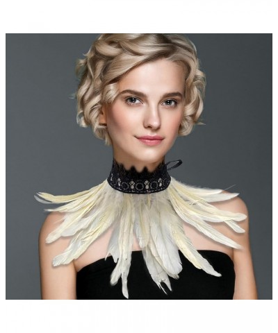 Feather Choker Gothic Feather Choker for Halloween Feather Scarf Choker for Halloween Cosplay Costume Accessories Type 1 $7.2...