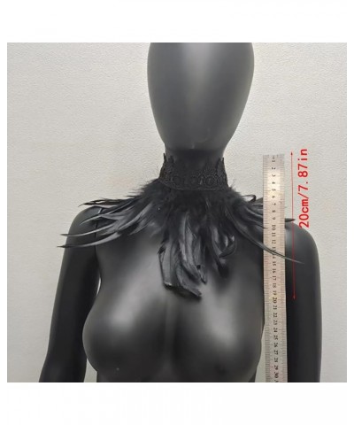 Feather Choker Gothic Feather Choker for Halloween Feather Scarf Choker for Halloween Cosplay Costume Accessories Type 1 $7.2...