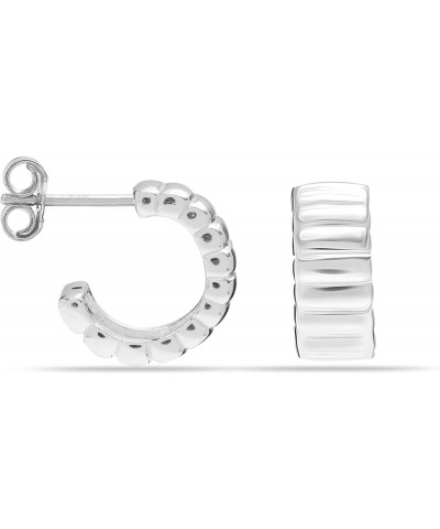 925 Sterling Silver Italian Design Hoop Earrings for Women and Teens $13.80 Earrings