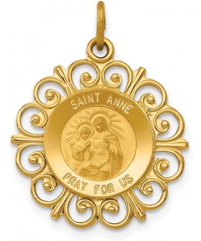 14k Saint Anne Medal Charm, 14 kt Yellow Gold $112.20 Pendants