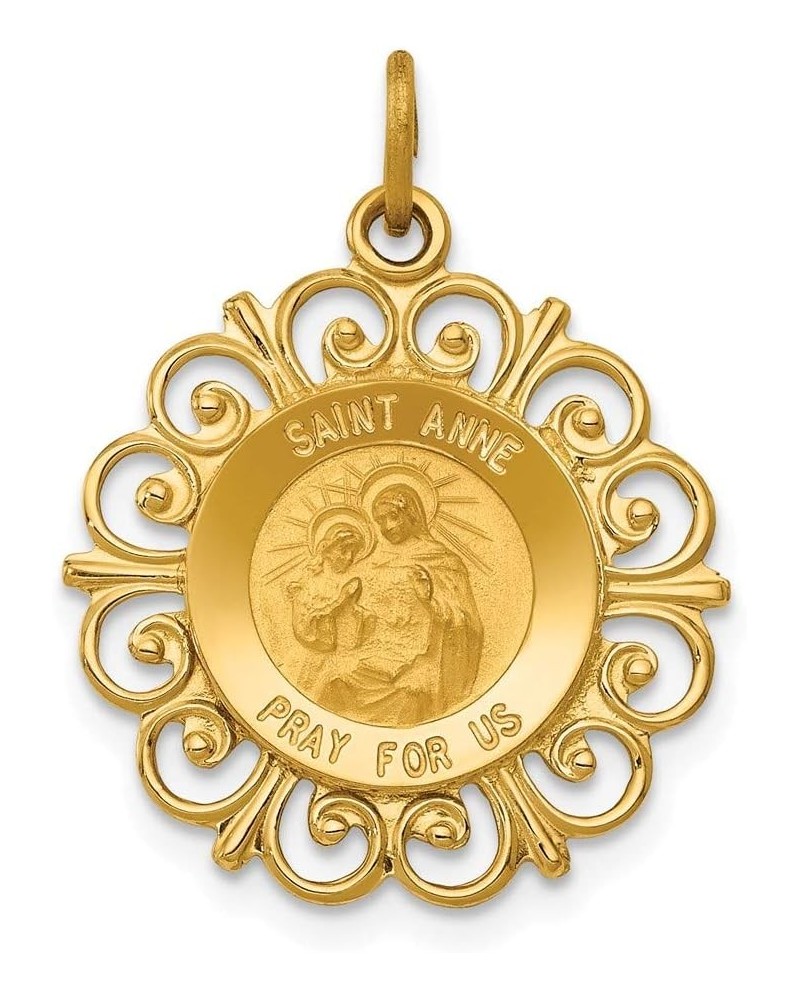 14k Saint Anne Medal Charm, 14 kt Yellow Gold $112.20 Pendants