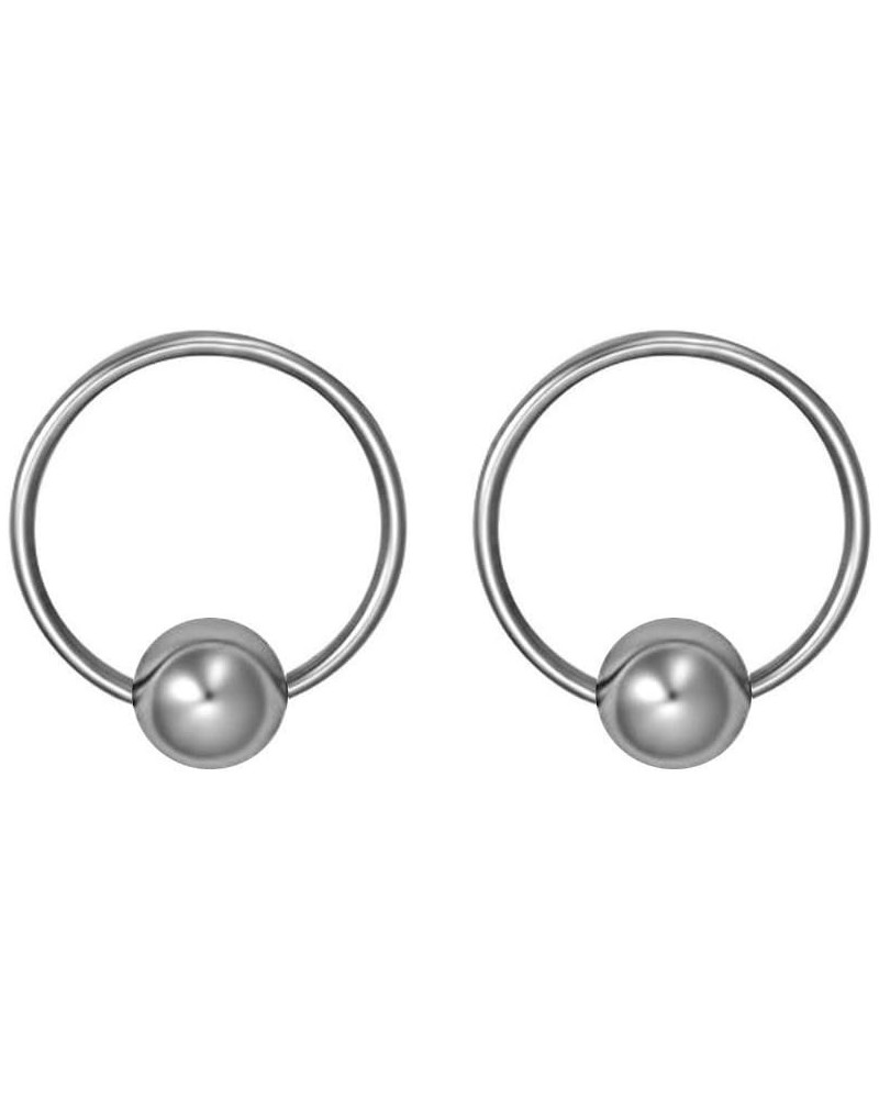 14g-20g Every-Day Solid Titanium Captive Bead Ring Body Piercing Hoops, Nickel Free & Hypoallergenic 18g - 6mm $10.25 Body Je...