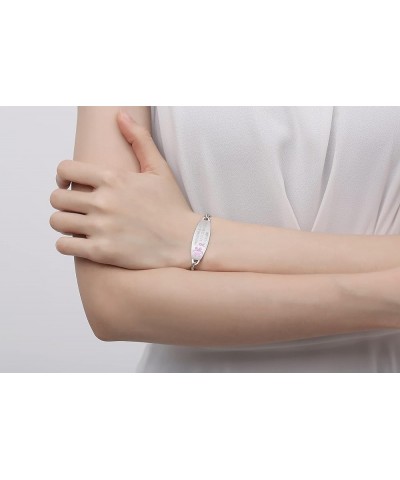 Lymphedema Alert bracelet no bp no needles bracelet for women adjustable stainless steel heart links breast cancer medical br...