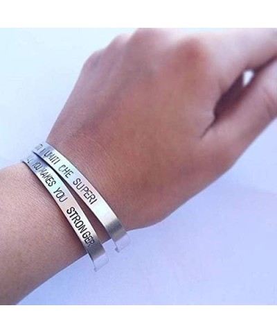 Inspirational Bangle Bracelets for Women Men, Stainless Steel Personalized Mantra Cuff Bracelet Friend Encouragement Gift Be(...