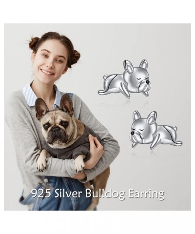 French Bulldog Earrings Stud 925 Sterling Silver Cute Animal Dog Jewelry Gifts for Women Girls Silver $17.67 Earrings