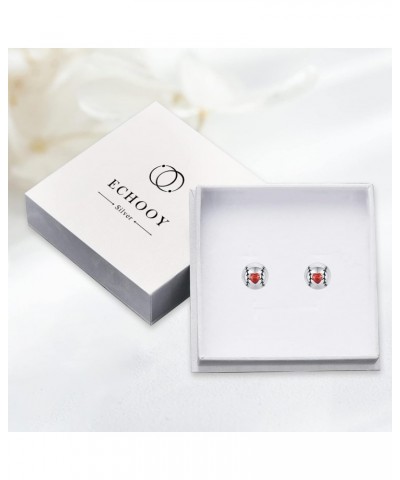 Baseball Earrings 925 Sterling Silver Mini Baseball Stud Earrings Red Heart Earrings Cute Graduation Gift Earrings for Women ...